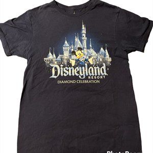 Disneyland Diamond Celebration Mickey Mouse Unisex Graphic Tee - SMALL NAVY BLUE